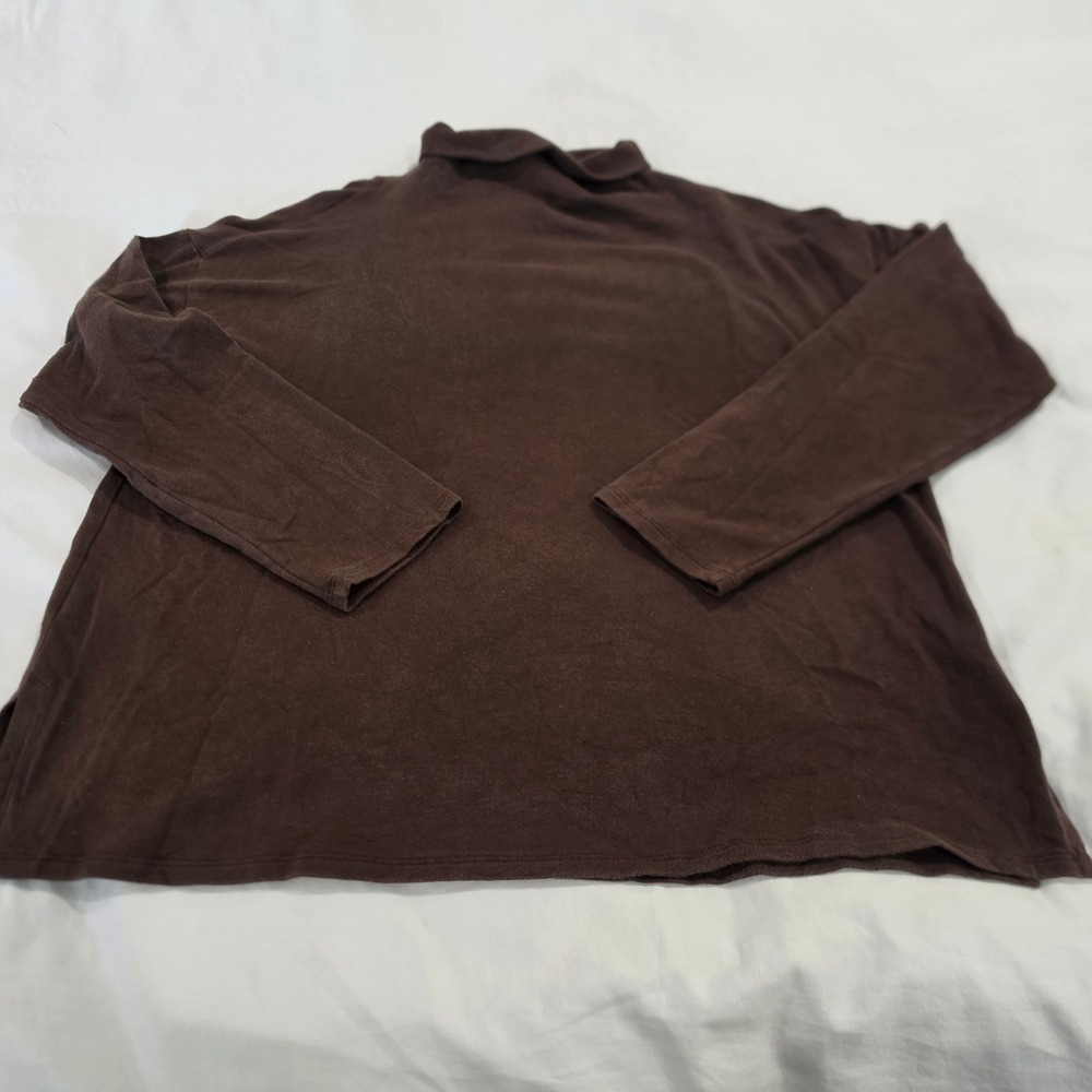 Eileen Fisher Turtleneck Women XS Brown Excellent Tencel Organic Cotton